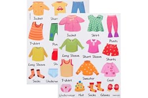 Toyvian Clothes Classification Labels for Dresser Stickers Set, Removable Wardrobe Decals 23x32cm, Nursery