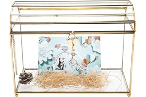 HighFree Glass Card Box, Large Clear Card Box for Wedding Receptions, Decorative Storage Box for Baby Shower, Birthday Party,