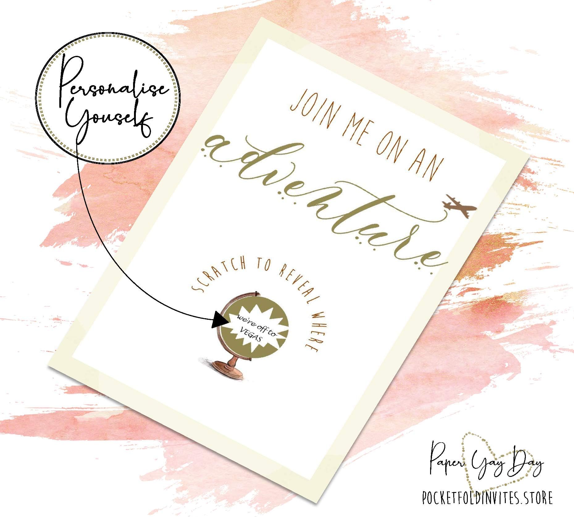 Scratch & Reveal Surprise Trip Card. Travel Card. Jetting Off. Holiday Card.
