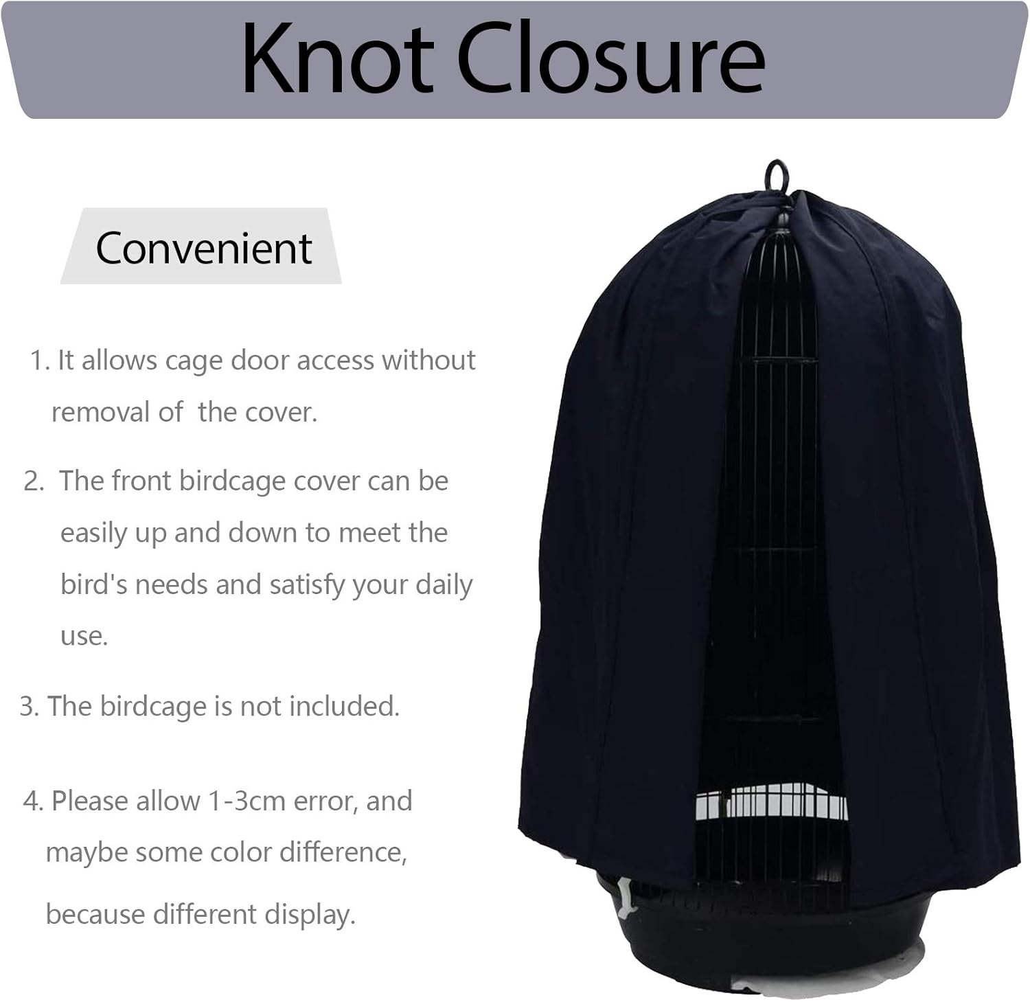 Bonaweite Birdcage Cover Parrot Cage Cover Shade Pet Universal Blackout Windproof Light-Proof Sleep Reduces Distractions Night Accessories Cloth Without Cage : Kitchen & Dining