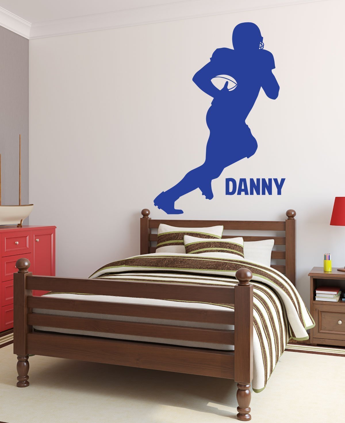 Amazon Com Personalized Running Football Player Vinyl Wall
