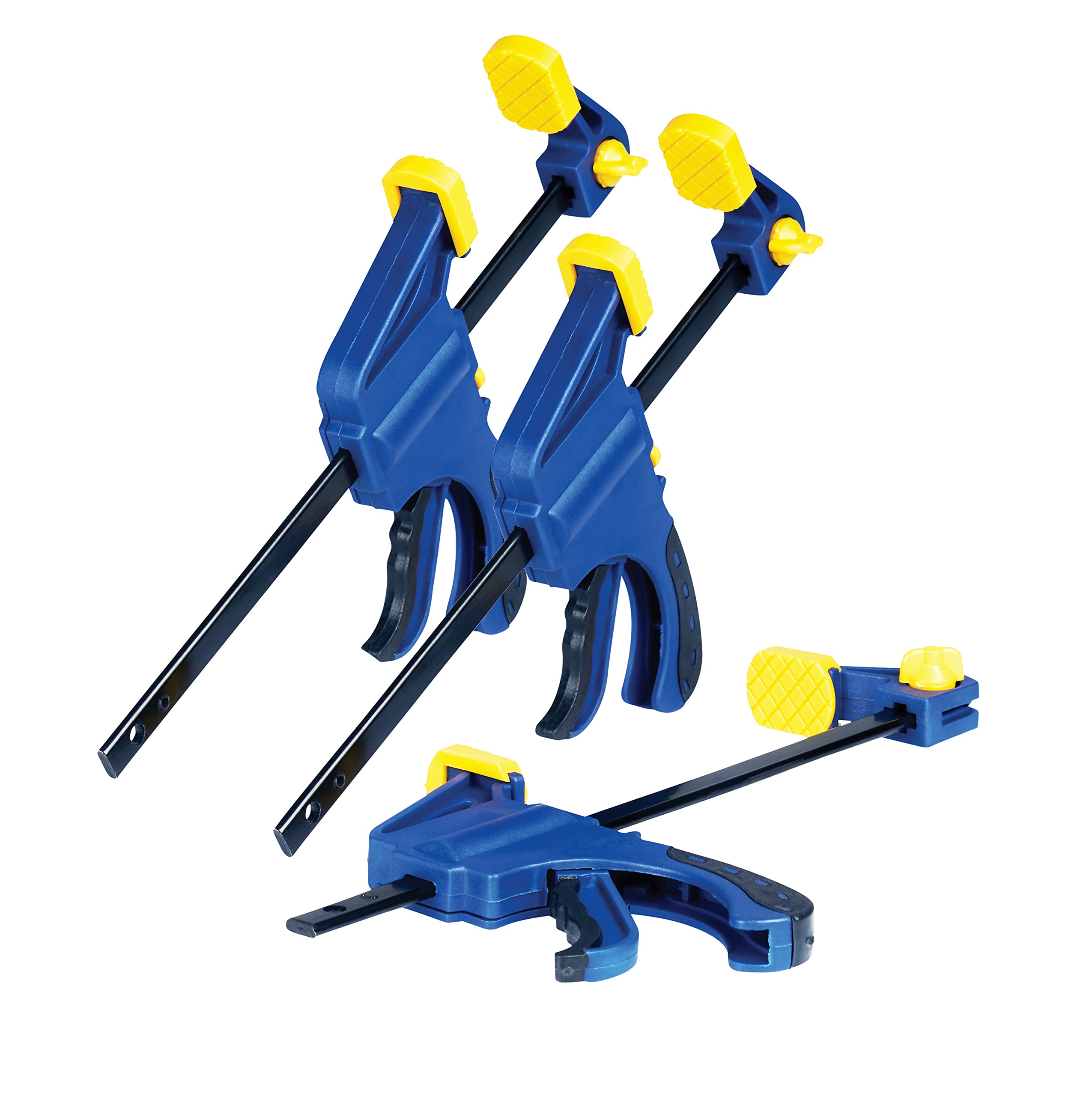 Rapid Mini One-Handed Bar Clamps Set of 3 Pcs, Secure Clamping Up to 100 mm, 5001479