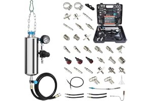 QPKING Fuel Cleaning Tools C100 Automotive Fuel Injector Cleaner CFS Series Fuel Injection Systems On-vehicle Cleaning Assistant Fuel Injector Cleaner 1000ML 150PSI With Various Connectors & Carrying Case