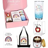 Teacher Appreciation Gifts - Gifts for Teachers with 20 OZ Wine Tumbler - Unique Teachers Birthday Thank You Gift Set - Christmas Teacher Gift for Women