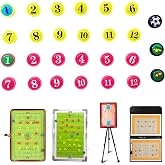 27 Pieces Player Magnets with Number, Premium Magnetic Tactic Board Accessories - Set of 27 Numbered Gel Magnets Pitch for Sports Soccer, Football, Basketball, Baseball, and Hockey Coaches