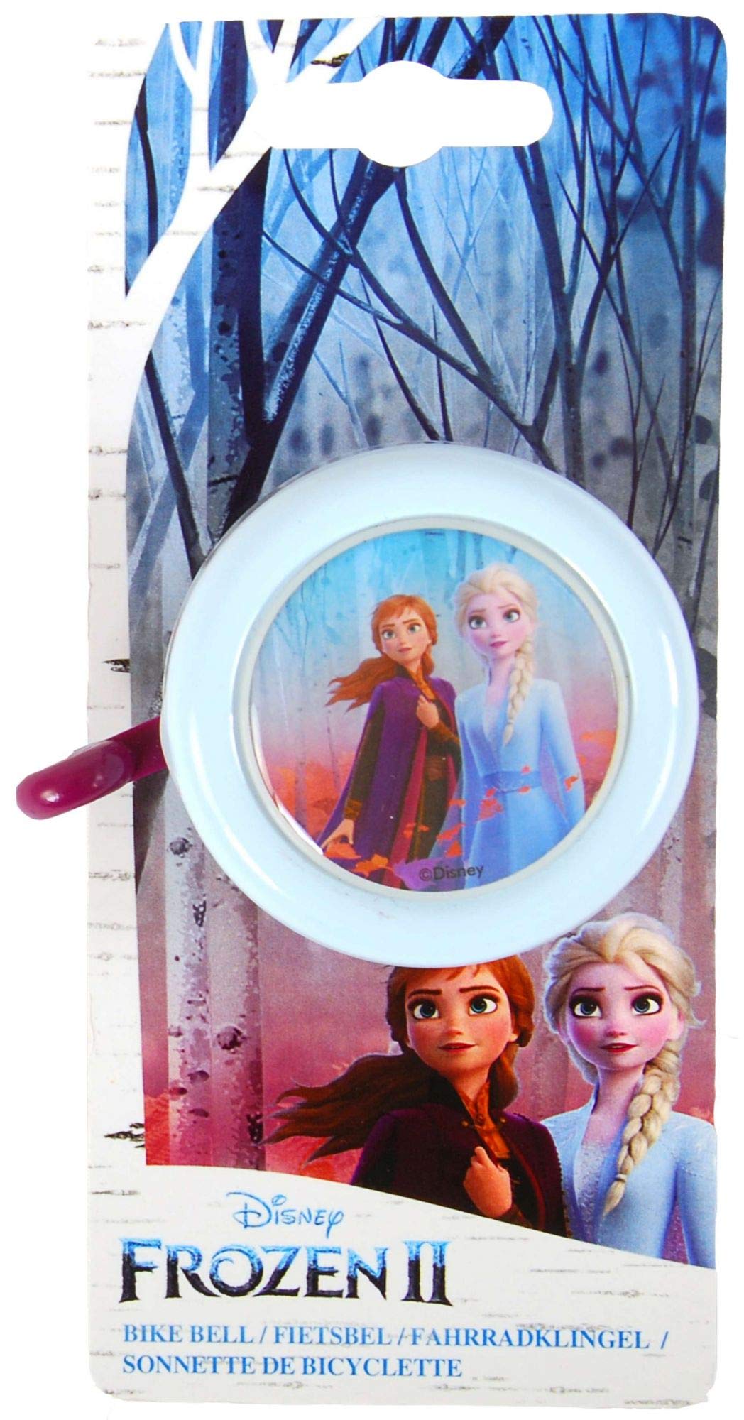 Disney Frozen 2 Bike Bell Kids - Childrens Bicycle Bells with Loud Clear Ring, Easy Install Universal Fitting for Handlebars on Bikes, Trikes & Scooters, Ages 3+ Safety & Style Kids Bike Accessories