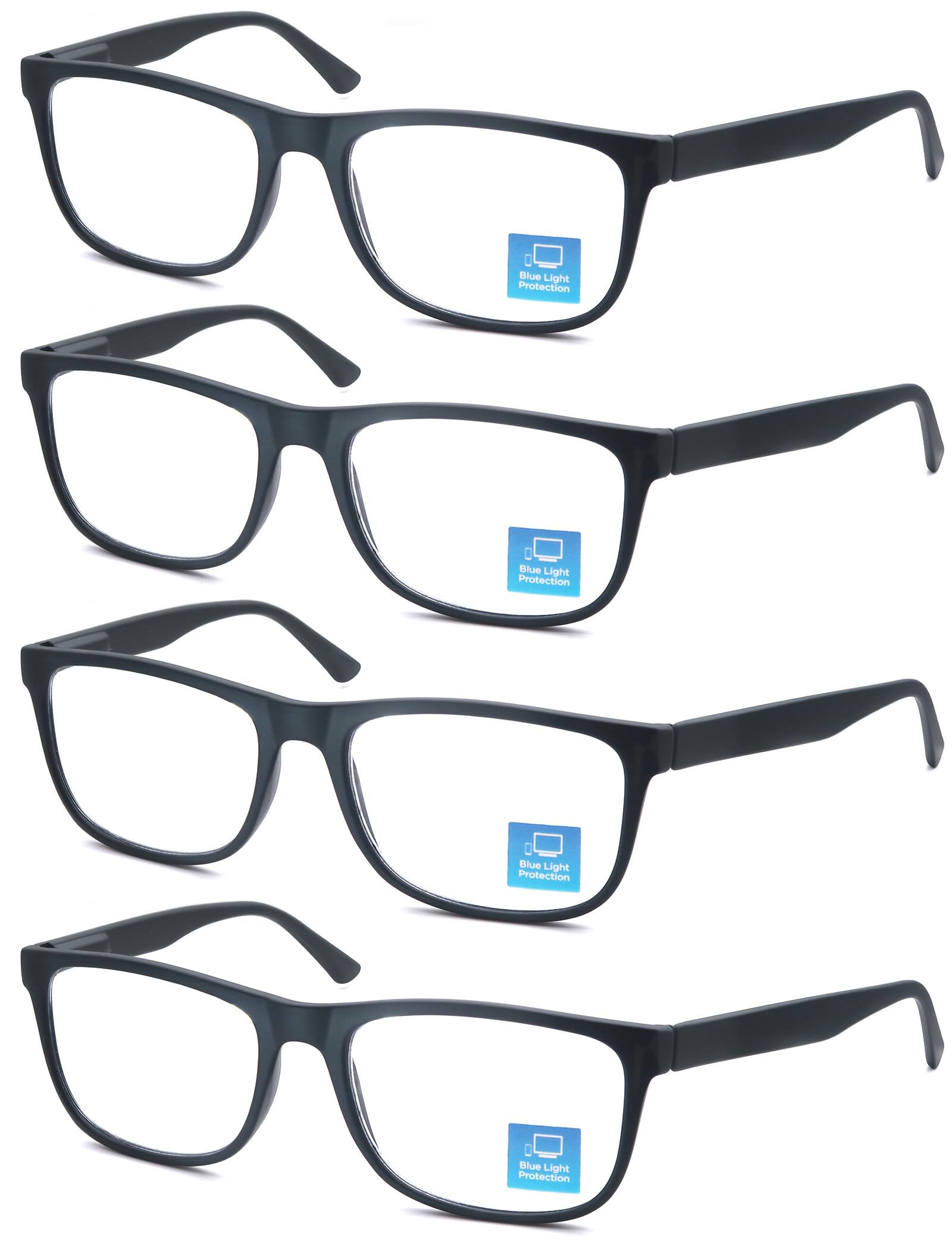 Photo 1 of OLOMEE Matte Black Reading Glasses Men Blue Light Blocking Large Oversized Wide Readers +2.00 Cheaters w/Big Head/Large Face