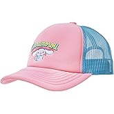 Cinnamoroll Trucker Hat, Puff Print Adult Baseball Cap with Curved Brim, Pink, One Size