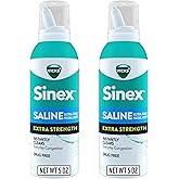 VICKS Sinex Saline Extra Strength Nasal Spray, 3X Concentrated* Drug Free Ultra Fine Mist, Instantly Clears Mucus, Ultra Concentrated to Clear Congestion Fast, Safe For Daily Use, 5 OZ x 2