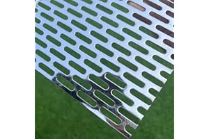 FengYoo 30"x15" Perforated Metal Sheets 19Gauge Expanded Metal Mesh Opening Oblong Holes 0.2x0.8inch (About 5x20mm) Perforated 304 Stainless Steel Mesh Screen Panel Decorative Panel Decorati Plate