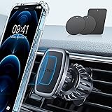 LISEN Car Phone Holder Mount, [Upgraded Clip] Magnetic Phone Car Mount [6 Strong Magnets] Cell Phone Holder for Car [Case Fri