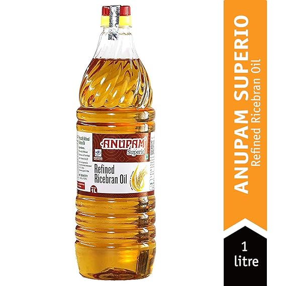 Anupam Superio Refined Rice Bran Oil For Cooking 1 L Home
