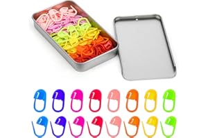 Jmuiiu 100PCS Stitch Marker for Crocheting, Reusable Crochet Stitch Markers, Durable Knitting Markers with Sturdy Metal Stora