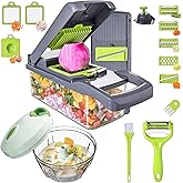 Vegetable Chopper Slicer 16-in-1 with Spice Chopper Set 7 Blades Veggie Dicer Onion Fruit Cutter