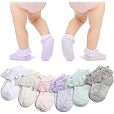 hakugoo Baby Girl Lace Socks Eyelet Ruffle Socks 2/3/5/6 Pairs Princess Dress Socks Newborn Infant Toddler