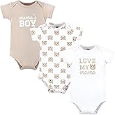 Hudson Baby Infant Boy Cotton Bodysuits, Mamas Boy Bear, 12-18 Months