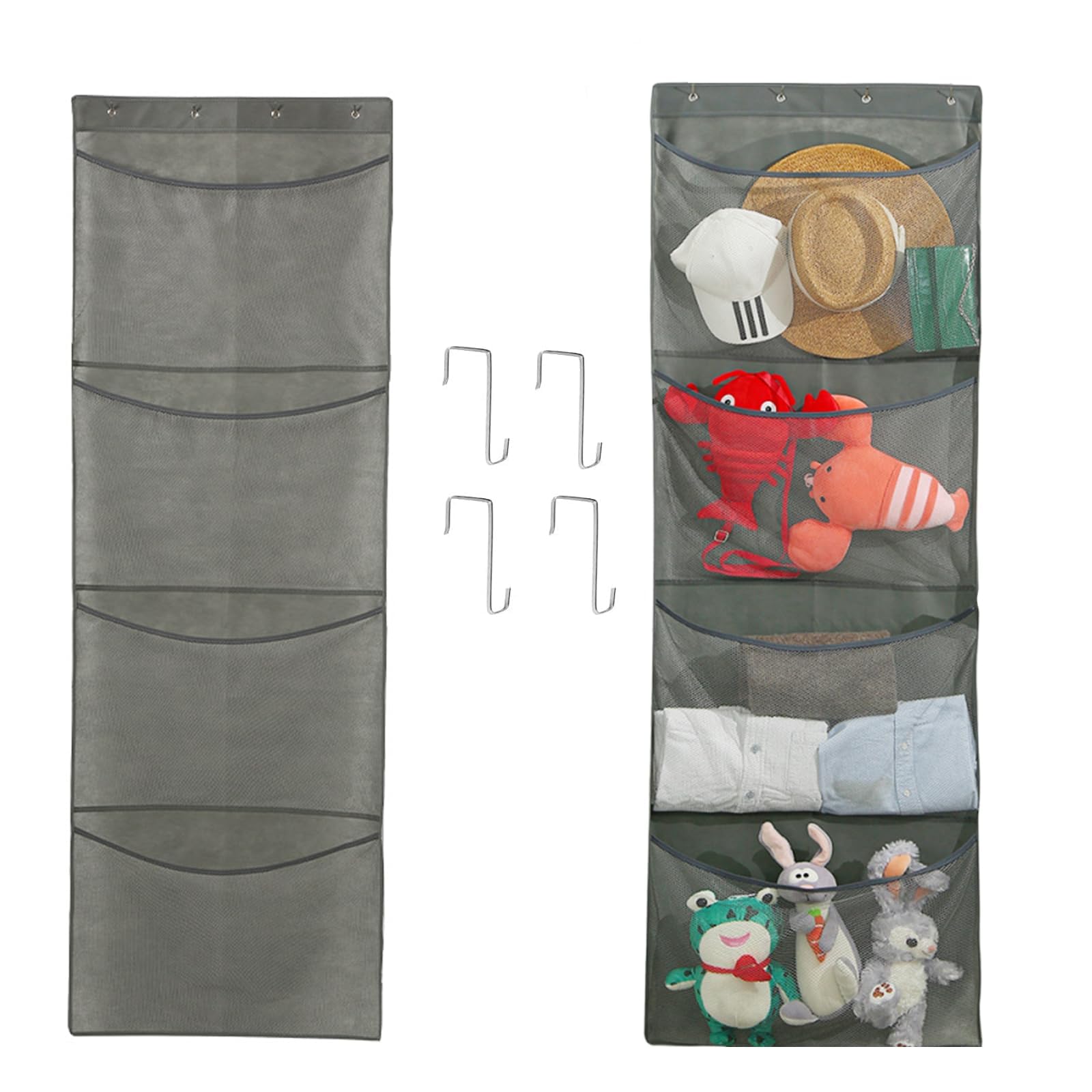 Hanging Storage Organiser, Over Door Storage with Multiple Pockets, Space Saving Solution for Bedroom, Bathroom, Closet, Wardrobe, 65x23 Inches