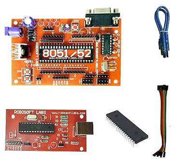 Robosoft Labs 8051 8052 Development Board With At89s52 8052 Max232 Ic And Programmer Amazon In Industrial Scientific