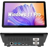 HEIGAOLAPC Mini PC Computer Win11 Pro Fanless Industrial Mini Desktop Computer with 10.1" Touchscreen Display, N5095 CPU 8GB Ram, 128GB ROM, 5000mAh Battery, Dual RS232, HDMI, Type-C, BT 5.0, WOL