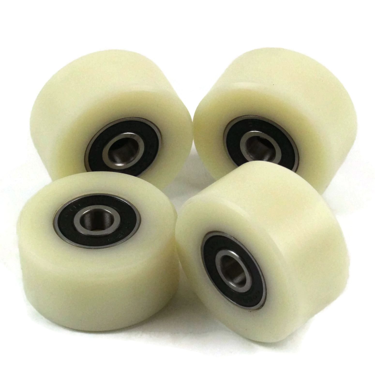 4 Pieces Nylon Polyamide Rollers 40 mm diameter 20 mm wide 8 mm bearing Precisely Machined in the EU(40-20-8)