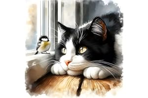 AMORARS Diamond Painting Kit for Adults - Cat Diamond Art Beginners - DIY Full Diamond Dot Rond Gem Art Gifts, Home Decoratio