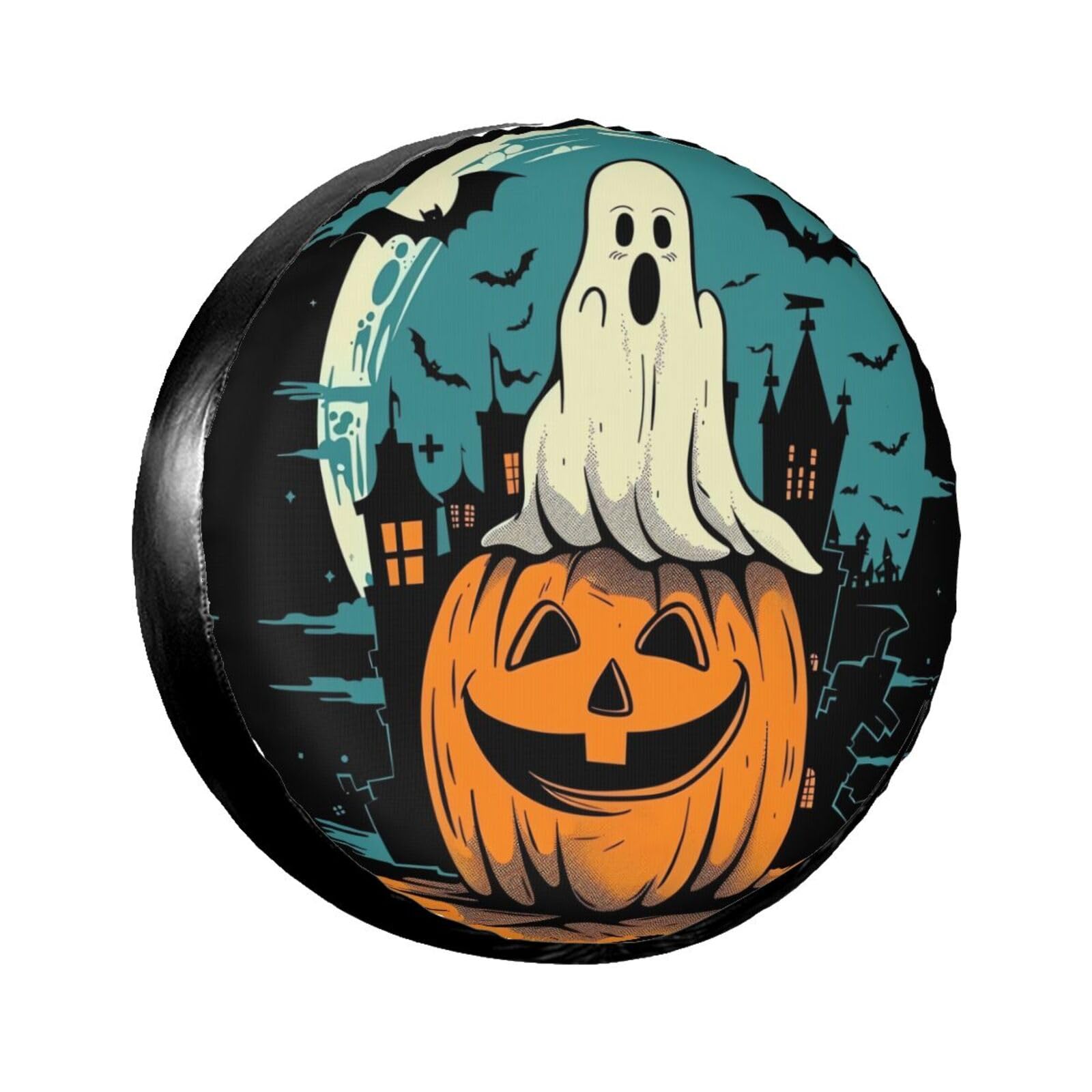 Photo 1 of Halloween Post Spare Tire Cover for Rv Trailer Camper- Halloween Pumpkins Wheel Protectors Cover Waterproof Universal Fit for Truck SUV Travel Camping Festival-17 inch