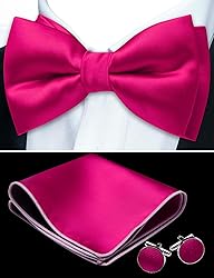 Barry.Wang Hot Pink Bow Ties for Men Pre-tied Bow