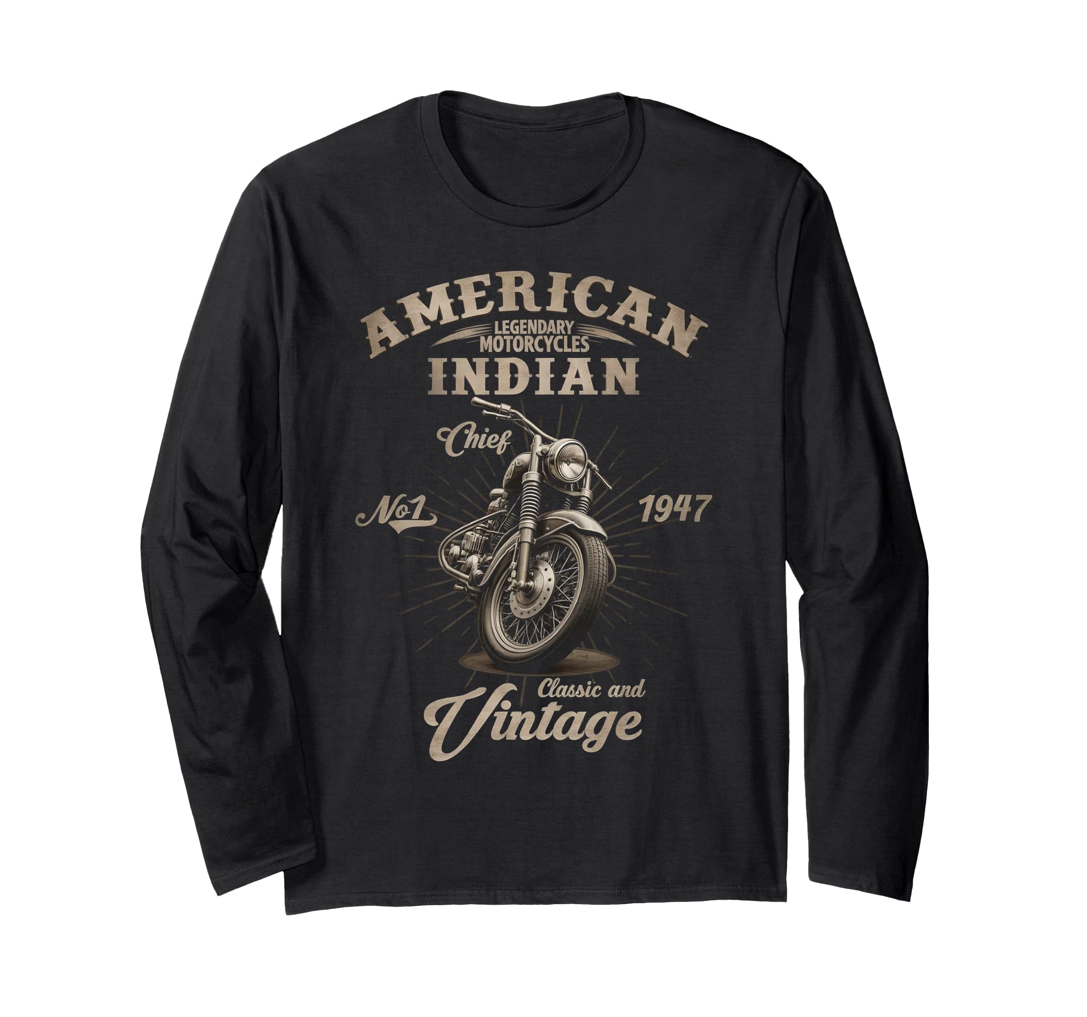 Photo 1 of Retro American Motorcycle Indian For Old Biker Long Sleeve T-Shirt