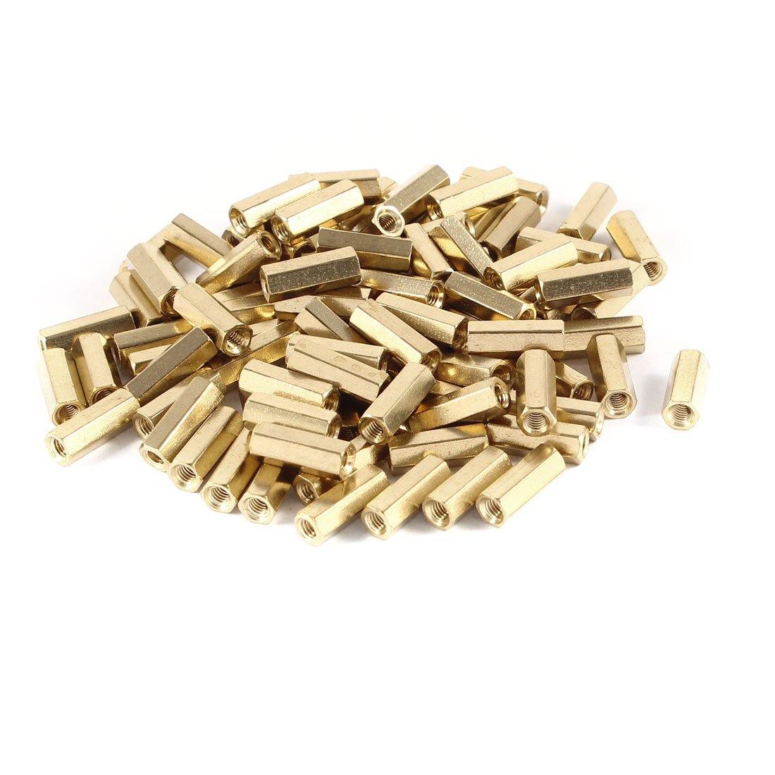 sourcingmap 100Pcs Hex Nut Brass Standoff Spacer M3x13mm Female to Female