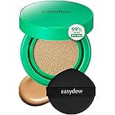 Easydew Mela B Toning Ampoule Cushion - 2-in-1 Korean Skin Care & Face Beauty Makeup - Age-Defying Full Coverage Cushion Foundation with Niacinamide & Hyaluron-Vital C 0.45 oz (#27 Golden)