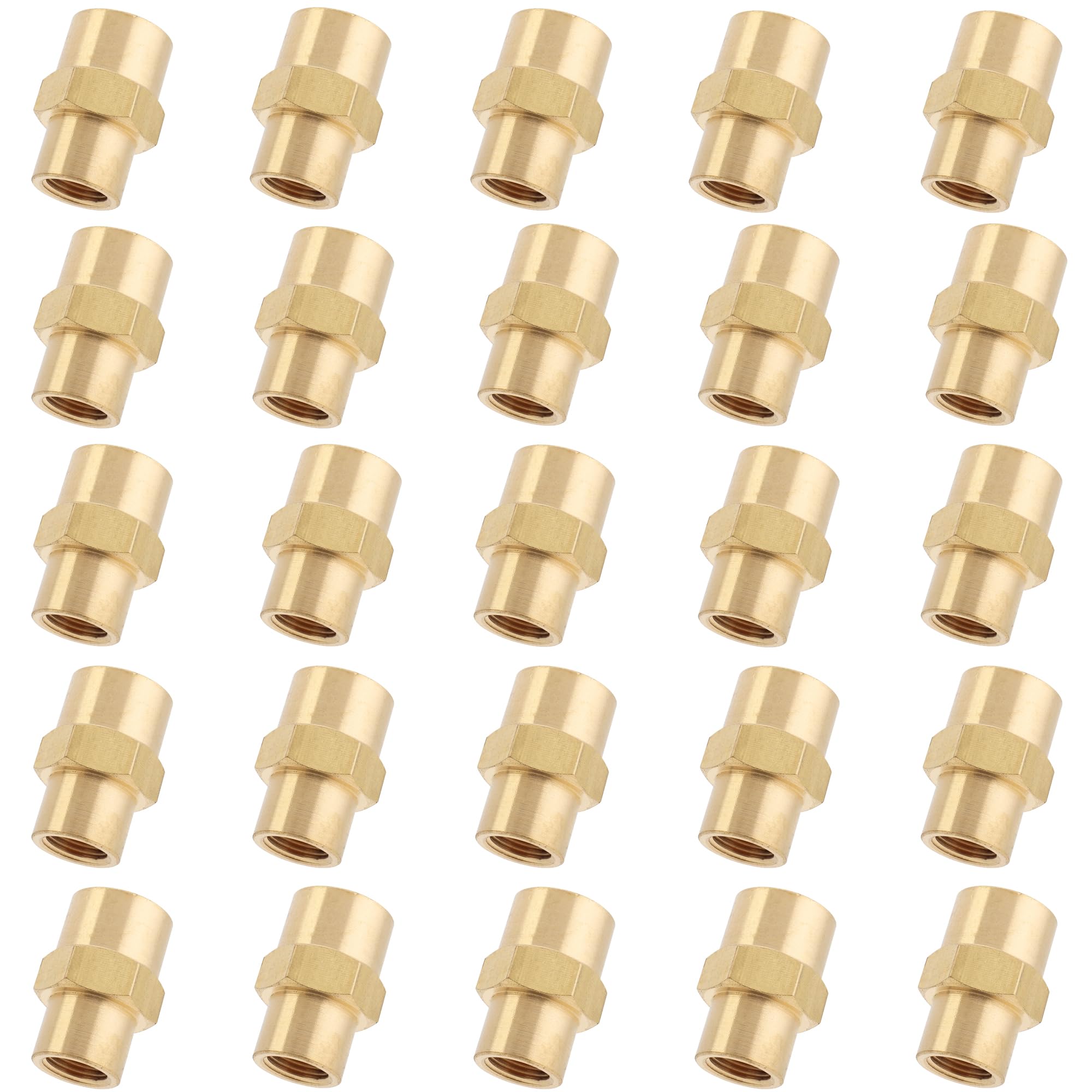 LTWFITTING Brass BSP Pipe Fitting 1/4-Inch x 1/8-Inch Female BSPP Reducing Coupling Water Boat (Pack of 25)