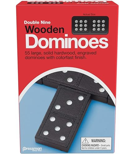 Amazon.com: Pressman Toy Double Six Wooden Dominoes, 28 Pieces