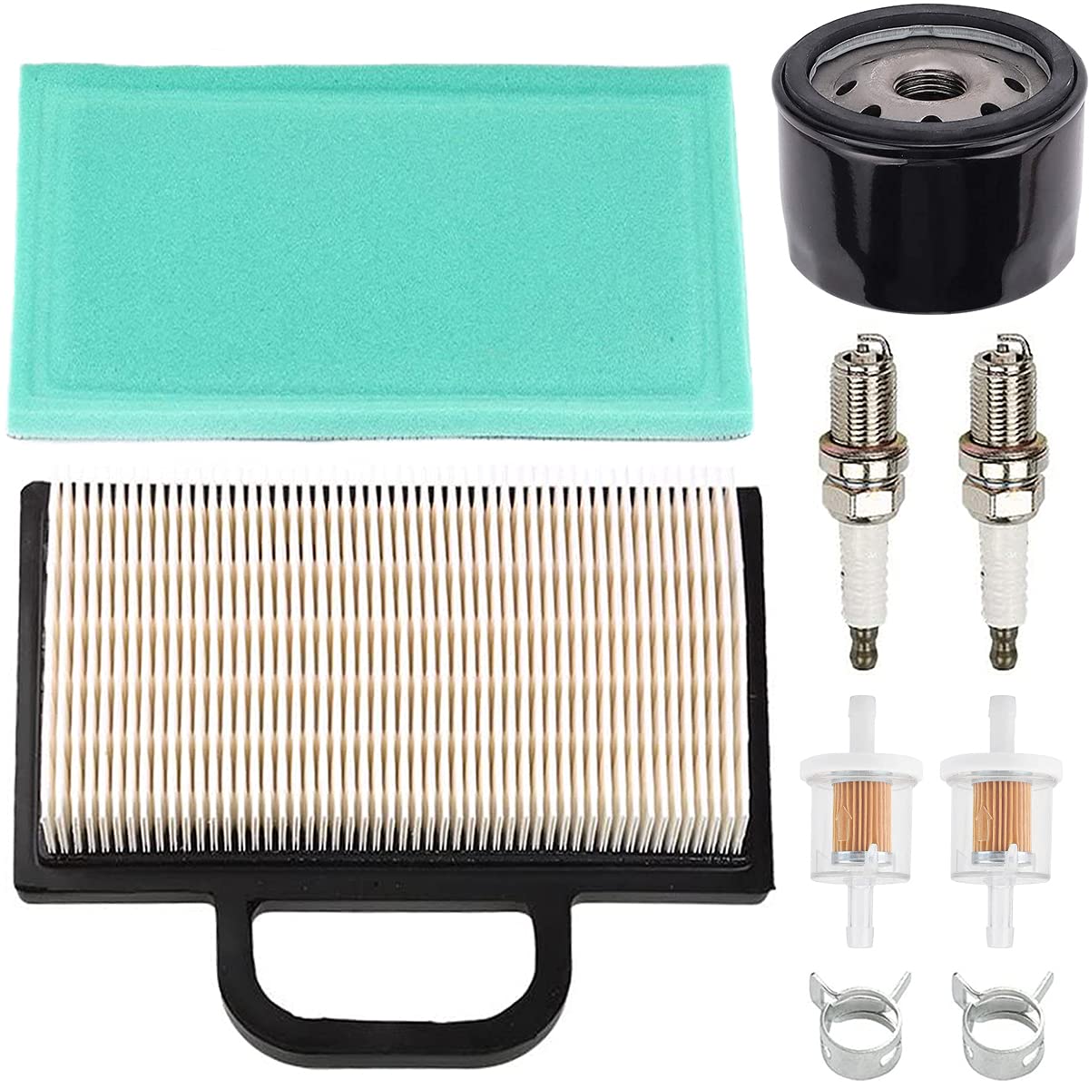 ZAMDOE 499486S Air Filter 696854 AM125424 Oil Filter for Briggs & Stratton Intek V-Twin 18-26 HP Engine Tractor Lawn Mower 4209 4223 5063B 5063D 5063H, with Fuel Filter Spark Plug