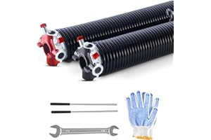 VEVOR Garage Door Torsion Springs, Pair of 0.225 x 2 x 27 in, 16000 Cycles, Electrophoresis Black Coated for Replacement, Gar