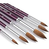 Golden Maple Artist Paint Brushes - Superior Sable Watercolour Brushes Round Point Tip Paint Brush Set for Watercolor Acrylic Painting Supplies
