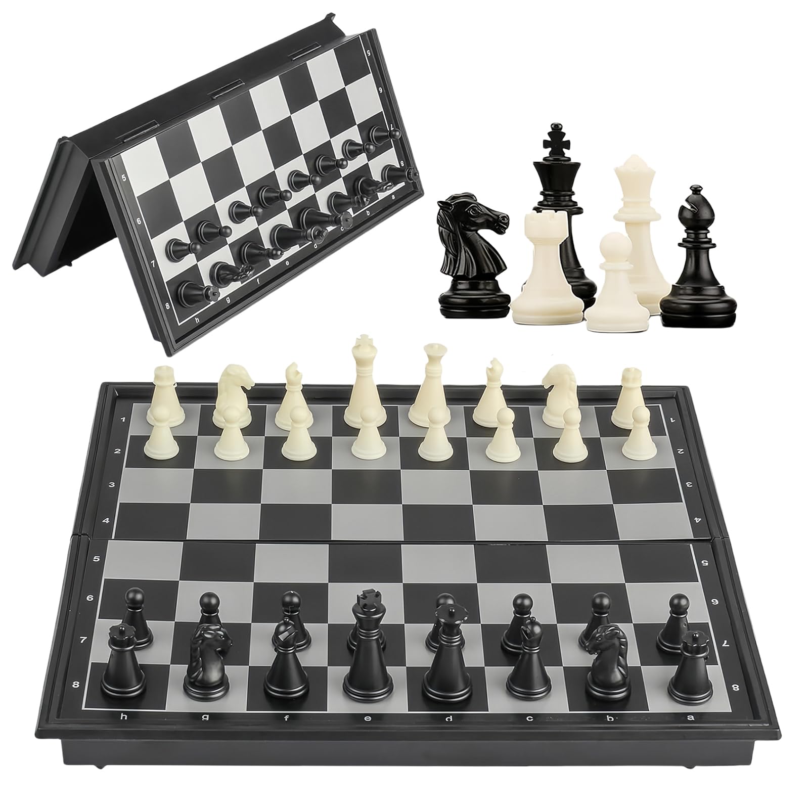 Magnetic Chess Board Set Game,Portable Folding Magnetic Travel Chess Piece Set 25x25cm Board Games Traditional Strategy Game Gift for Adults Family Gathering Travel Party