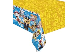 Unique Rectangular Paw Patrol Tablecloth, 54" x 84" (1 Pc) Paw Patrol Plastic Table Cover, Disposable Plastic Table Cover for Themed Parties, Charactarized Kids Birthdays & Celebrations