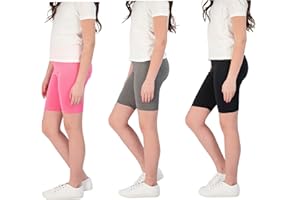 Hind 3-Pack Girls Athletic Shorts, Bike Shorts, Workout Clothes for Girls