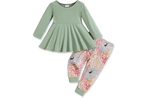 PAPAAI SARA Baby Girl Clothes Toddler Girl Outfits Fall Winter Ruffle Shirt Pants Cute Infant Clothing Set for Little Girl