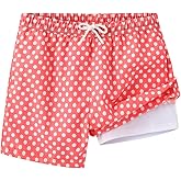 Dovio Boys Swim Trunks with Liner, UPF50+ Sun Protection Kids Swimming Shorts Toddler Quick Dry Beach Pool