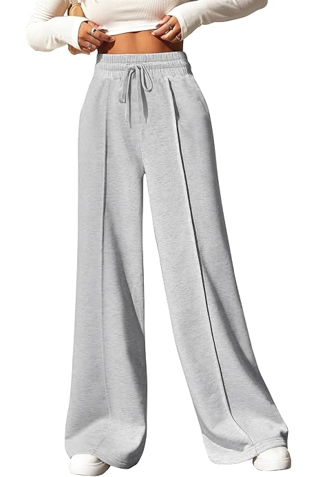 Pantalon De Jogging Femme En Polaire - Coupe Ample, Taille élastique Avec Cordon - Confortable, Chaud, Deux Poches - Pour Loisirs, Maison