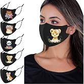 OMG Decor Face Masks Washable,Cloth Face Mask Reusable,Ice Silk Cotton Cloth Masks,3D Printing Pattern Face Mask,Pack of 5