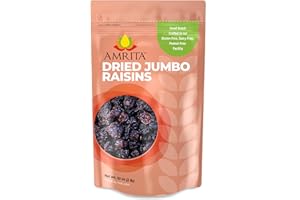 Amrita Dried Jumbo Raisins 2 lb | Naturally Sweet, Gluten-Free Snack | Dried Grapes Packed Fresh in Resealable Bags | Vegan, non-GMO, Allergen Friendly Healthy Snacks | Ideal for Trail Mix