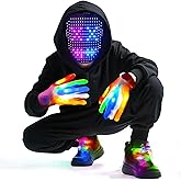 kengvo 3 Pack LED Mask Costume Set with Gesture Sensing, Gifts for Teens, Cool Stuff Christmas Toys, Light Up Mask Gloves and Shoelaces, Xmas New Year's Eve Holiday Costume Party Favor Accessories