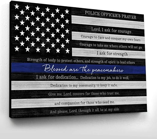 Amazon Com Police Officer Sign 32x48 Ready To Hang Canvas Wall