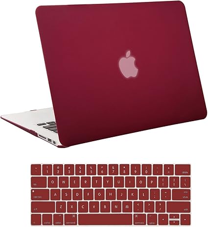 Amazon Raidfox Macbook Air 13アクセサリー2イン1プラスチックハードケースとソフトシリコンキーボードカバーfor Apple Mac Book Air 13 3 A1369 A1466 つや消しマットボルドーレッド Raidfox Pcバッグ ケース スリーブ 通販
