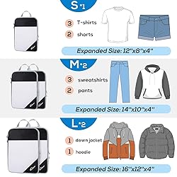 Compression Packing Cubes for Travel, 5 Set Packing