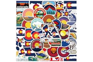 DUFTGU Colorado Sticker Pack of 50 Colorado Stickers Colorado Decals for Laptops Hydro Flasks Water Bottles Luggage Helmet