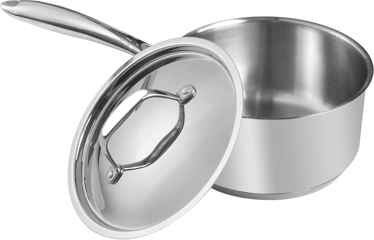 2 Quart Sauce Pan With Lid Stainless Steel Induction Compatible Utopia