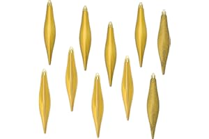 TKYGU 30Pcs/6Set Droplet Christmas Tree Decorations Christmas Ball Decorations Shiny/Matte/Glitter/Design Charm, 5.9 inches (Gold)